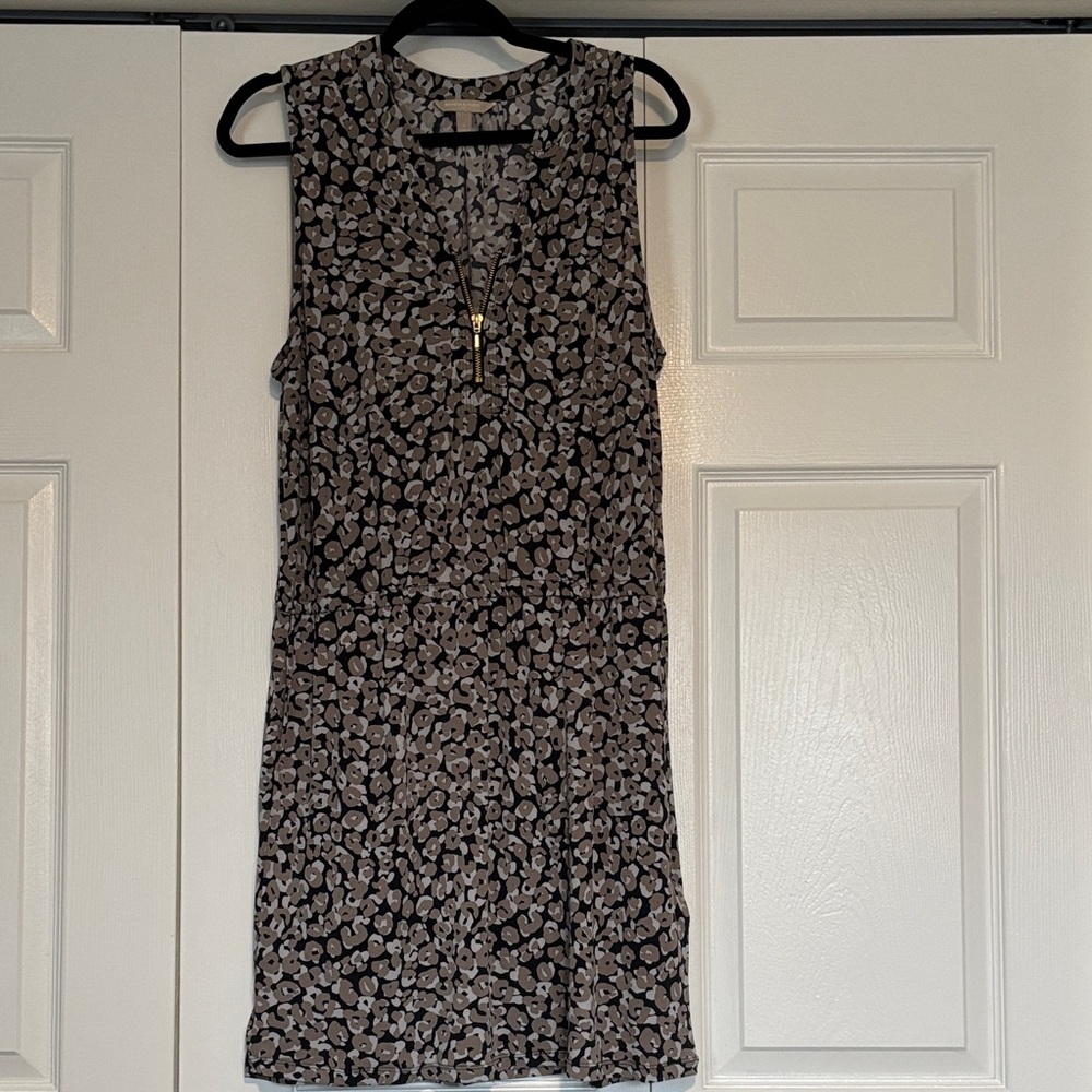 Banana Republic Black and tan animal print Sleeveless Dress